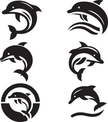 Naklejka premium Dolphin bundle vector