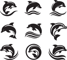 Obraz premium Dolphin bundle vector