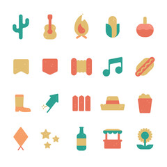 Festa junina icon set. Minimalist icons.