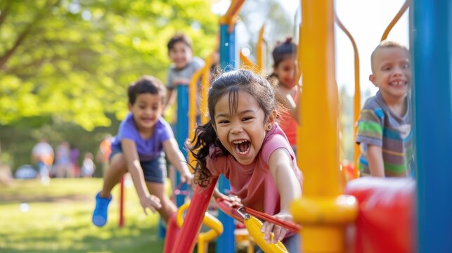 Kids playing at school
