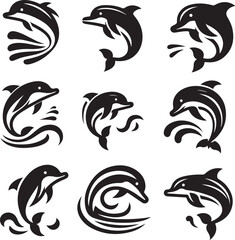 Obraz premium Dolphin bundle vector