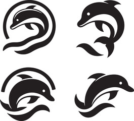 Naklejka premium Dolphin bundle vector