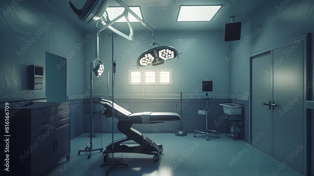 Aufkleber empty operation room ready to be used : generative ai