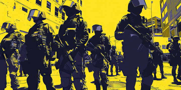 Public Perception (Yellow): Represents public perceptions and attitudes towards police militarization