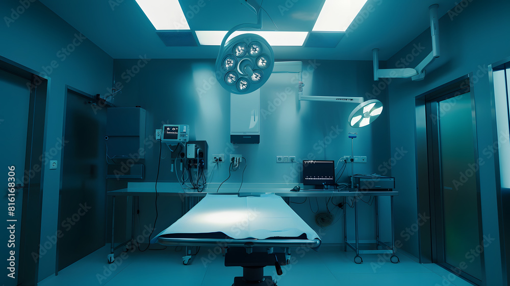 Poster empty operation room ready to be used : generative ai