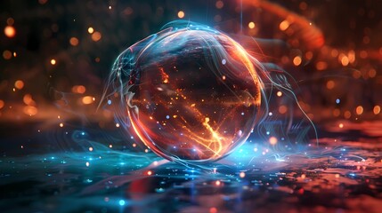 a glass ball with the words the universe on the bottom Generative AI illustrations.