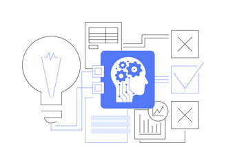 AI-Enhanced Hypothesis Testing abstract concept vector illustration.