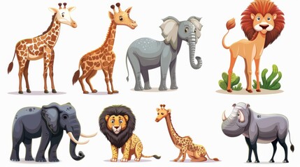 A collection of detailed illustrations presenting African animals, ideal for educational and creative use