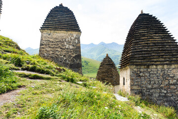 Ancient Dargavs Village City of the Dead. North Ossetia Alania Republic, Russia. Ancient Alanian...