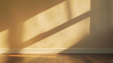 Obraz premium Empty wall with shadow overlay Room with warm light : Generative AI