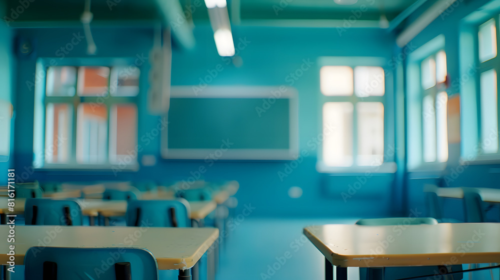 Leinwandbilder blur image of empty classroom : generative ai