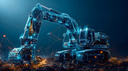 A large excavator on a field