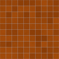 Terracotta tiles construction material floor design, illustration 3d mapping texture square pattern
