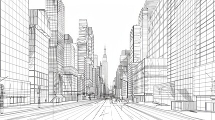 urban wireframe cityscape cityscape illustration background modern, design perspective, sketch landscape urban wireframe cityscape cityscape