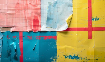 Abstract background of pieces of colored paper.