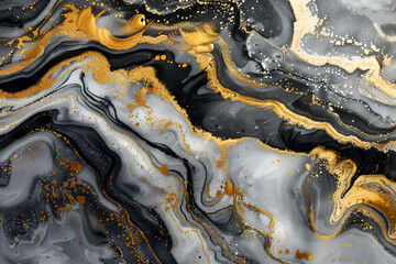 Marble ink paper texture black grey gold
