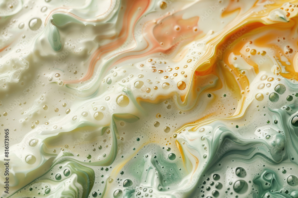 Poster Artistic depiction of a soap lather, with layers of fractal patterns creating a sense of depth and complexity,