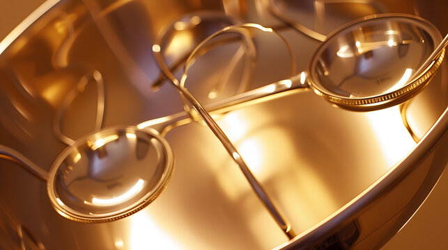 Gallipot Stainless Steel Used During Surgery Hospital Holloware and Utensil Useful as Medical Equipment Seamless Brown Color Background : Generative AI