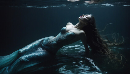 mermaid on the seabed