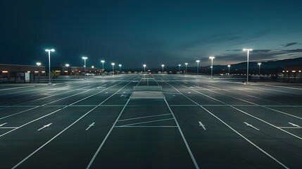 Empty Parking Lot Professional use auto advertising backplate : Generative AI