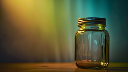 Close empty glass jar for food and canned food with clipping path : Generative AI