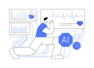 AI-Powered Athlete Performance Analysis abstract concept vector illustration.