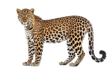 Naklejka premium A leopard isolated against a white background