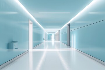 Empty modern hospital corridor