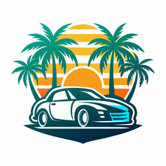 summer-design-with-palms-trees-reflection-on-car-s