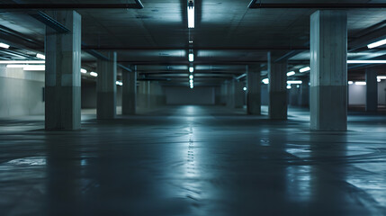 Empty parking garage in modern apartment : Generative AI