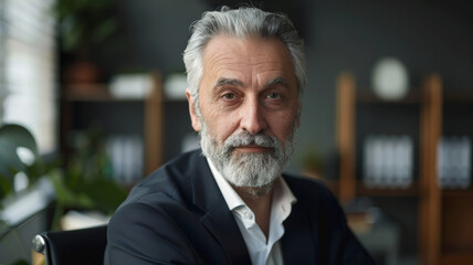 Confident Senior Businessman in Office Portrait
