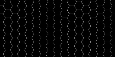 Abstract black and white with hexagon and hexagonal background. Luxury black pattern with hexagons. abstract 3d hexagonal background with shadow. 3D futuristic abstract honeycomb mosaic background.