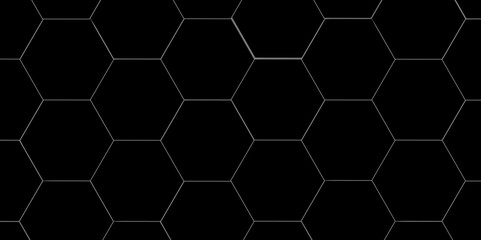 Abstract black and white with hexagon and hexagonal background. Luxury black pattern with hexagons. abstract 3d hexagonal background with shadow. 3D futuristic abstract honeycomb mosaic background.