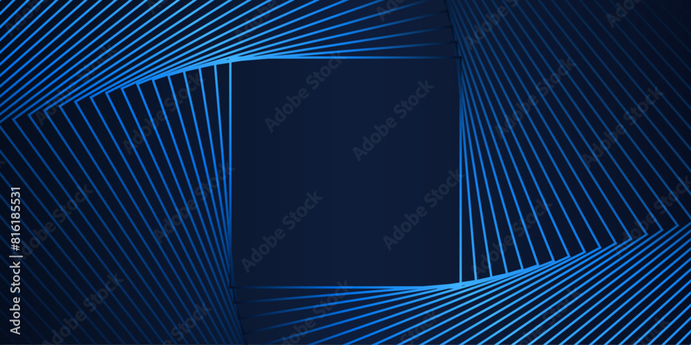 Poster abstract perspective futuristic background. modern technology shiny neon blue geometrical line, rect