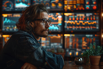 Fototapeta premium Financial analysts conducting in-depth research and analysis to identify promising investment opportunities. Generative Ai.