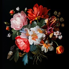 Blossoming Spectrum a Romantic Aerial View of a Colorful Floral S