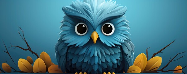 Owl flat design top view wildlife conservation theme animation Complementary Color Scheme