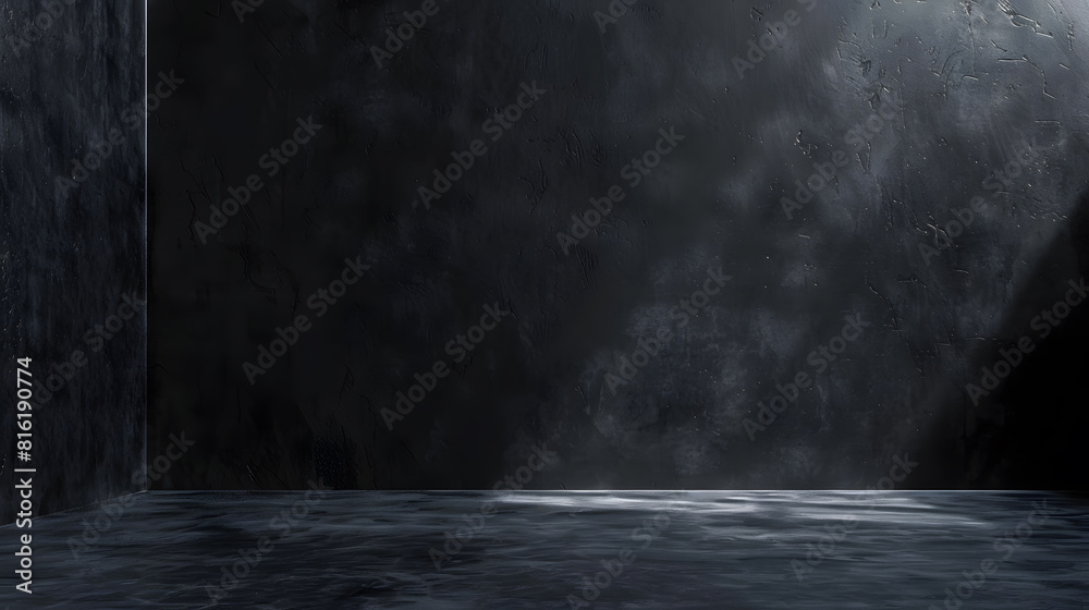 Poster black dark and gray abstract cement wall and studio room interior texture for display products wall 