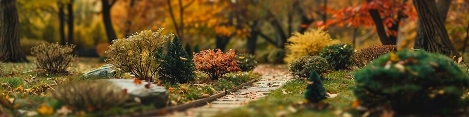 Landscape of a miniature park.