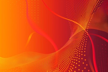 Obraz premium Orange and red gradient border abstract background with dotted speed wind swoosh transparent lines. Vector illustration