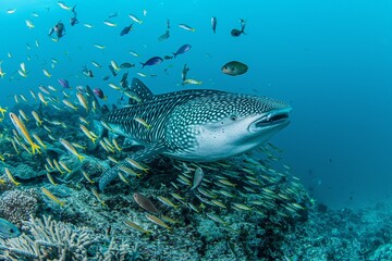 Naklejka premium A whale shark underwater