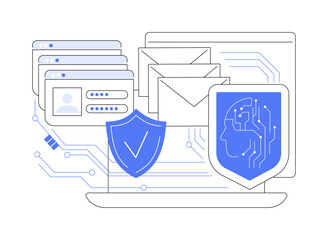 AI-Enhanced Phishing Protection abstract concept vector illustration.