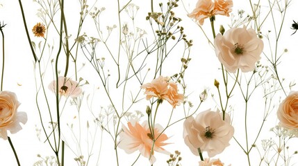   A group of flowers on a white background with a spider on top