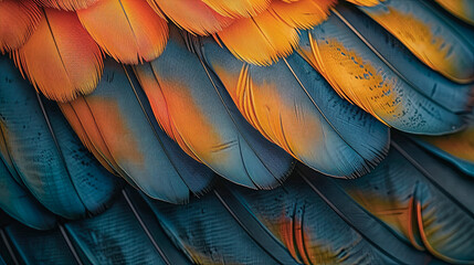 Obraz premium Background with grey and orange feathers.