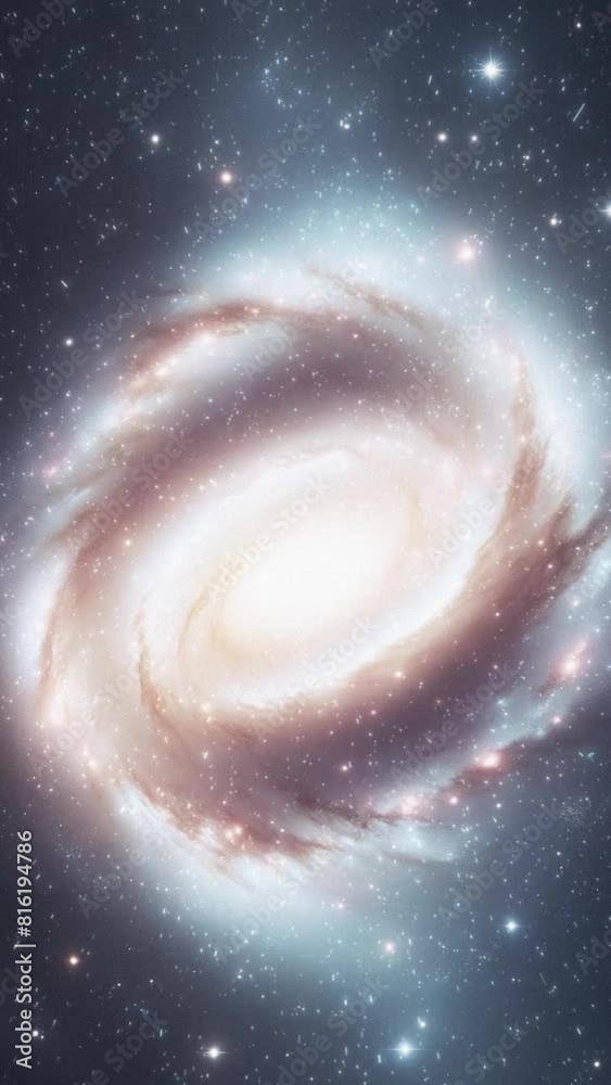 Wall mural bright galaxy in space. vertical video with space background.