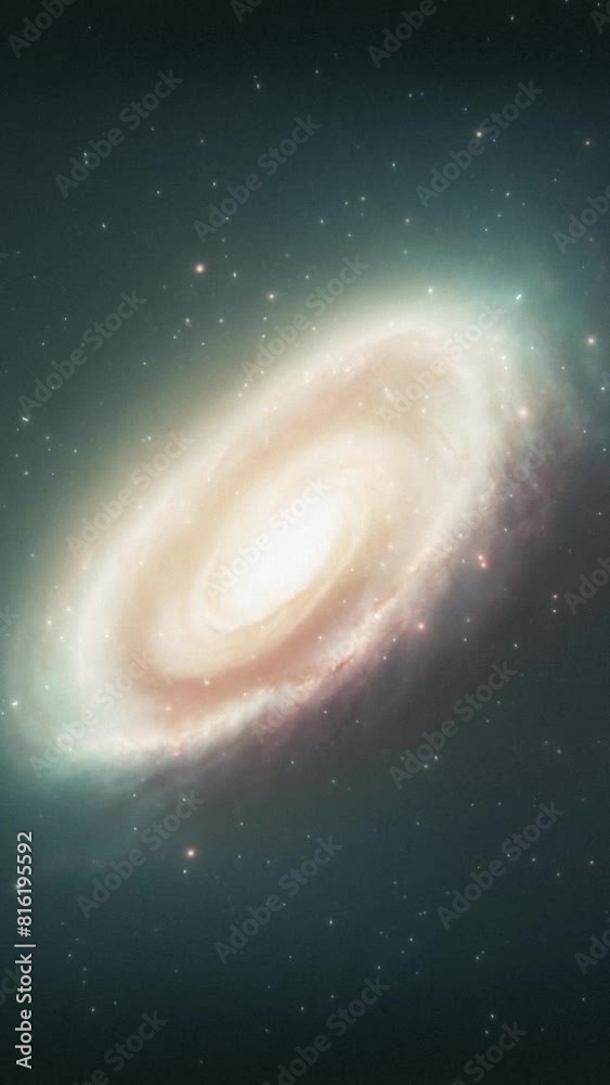 Wall mural bright galaxy in space. vertical video with space background.