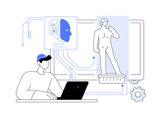 AI-Generated Art abstract concept vector illustration.