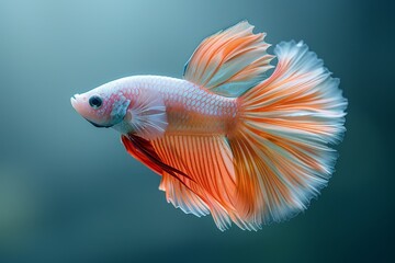 Fototapeta premium Siamese Fighting Fish (Betta splendens) in aggressive postures, capturing dynamic movement. 
