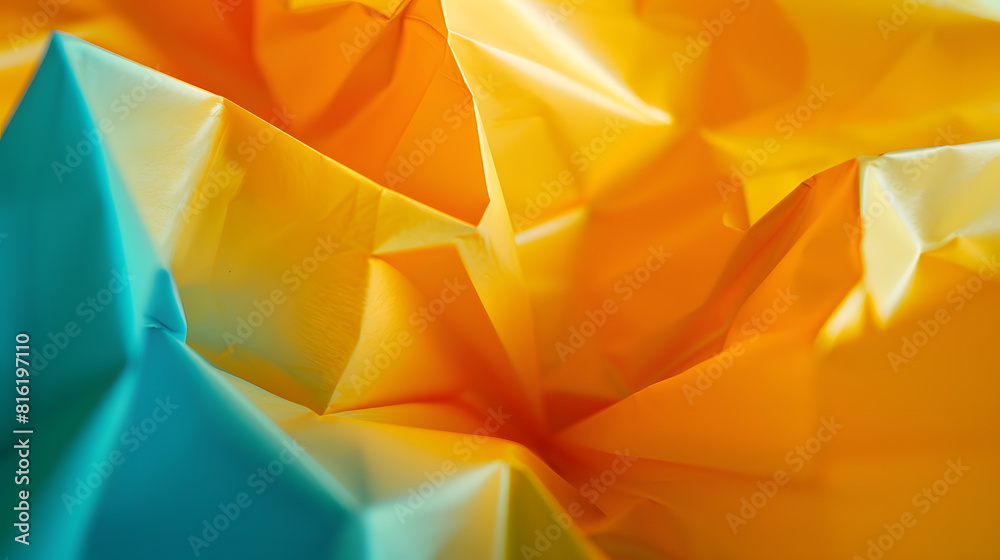 Leinwandbilder closeup of sheet paper folded in eight texture background : generative ai