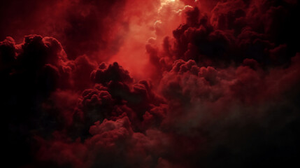 Dramatic red clouds in the sky - Powered by Adobe